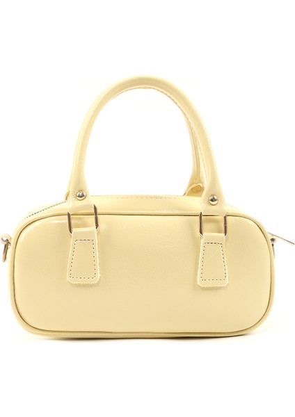 Sarı SHK207 Suni Deri Charm Detaylı Fermuarlı Ayarlanabilir Askılı El, Kol ve Omuz Çantası U:14 E:24 G:8 cm modelleri