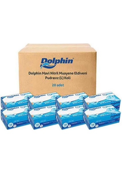 Mavi Nitril L Beden Pudrasız