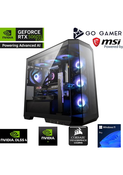 S944P Intel Core I7 14700KF / 64GB 5200MHZ Ddr5 / 2tb Nvme SSD 6000-5000MB-SN Gen4 / RTX5060TI 8gb / 240MM Sıvı Soğutma / Windows 11 Pro Masaüstü Bilgisayar