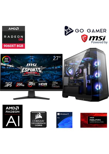 S970DP Intel Core I7 14700F / 64GB 6000MHZ Ddr5 / 1tb Nvme SSD 6000-4000MB-SN Gen4 / Rx 9060 Xt 8gb / 240MM Sıvı Soğutma / Msı 27" 200Hz / Windows 11 Pro Masaüstü Bilgisayar