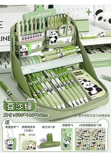 Panda Kalem Çantası, Büyük Kapasiteli, Leke Tutmaz, Gösterişli Kırtasiye Çantası, Öğrenci Çalışma Malzemeleri Saklama Çantası, Basit Kalem Çantası (Yurt Dışından)