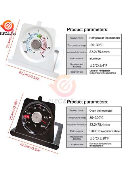 Buzdolabı Fırın Kullanışlı Mini Termometreler Fırın Buzdolabı Termometresi Ev Mutfakları Için Büyük Kadran Dondurucu Fırın Termometreleri Dropshipping (Yurt Dışından) fırsatları