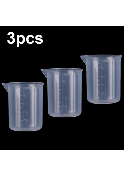 3 Adet 1/2/3 Adet 100ML Test Ölçüm Kapları Plastik Laboratuvar Beher Mezun Kupa Beher Mutfak Gereçleri Laboratuvar Hacimsel Ölçüm Bardak (Yurt Dışından)