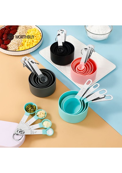 8 Adet Mix Set Mavi Paslanmaz Çelik Ölçme Bardak Seti 8 Kepçe Çay Kahve Mutfak Alet Setleri Pişirme Aksesuarları Kek Araçları Ölçme Terazi Seti (Yurt Dışından) fiyatları