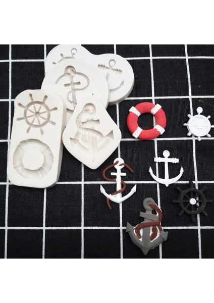 4-Renk Rastgele Martı Tekne Çapa Dümen Kalıp Silikon Kalıp Fondan Kek Dekorasyon Aracı Gumpaste Sugarcraft Çikolata Formları Bakeware Araçları (Yurt Dışından) fiyatları