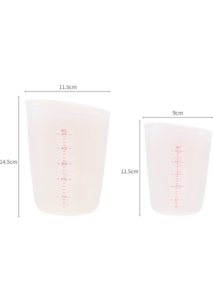 Küçük Silikon Ölçüm Kabı Gıda Sınıfı Silikon Süt Bardağı Görsel Çift Ölçekli Pişirme Ölçüm Kabı 250ML 500ML Mutfak Ölçme Aracı (Yurt Dışından) indirimleri