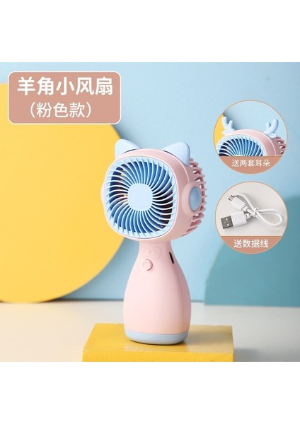El Küçük Fan Karikatür Mini Elektrikli Fan USB Şarj Öğrenci Taşınabilir (Yurt Dışından)