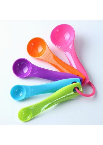 Renk Rastgele 5 Adet/takım Güzel Renkli Plastik Ölçme Bardak Ölçü Kaşığı Mutfak Aracı Çocuklar Kaşık Ölçme Seti Araçları Pişirme Kahve Çay (Yurt Dışından)