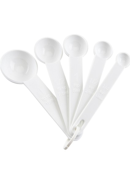 Beyaz 5 Adet/takım Pp Ölçü Kaşıkları Plastik Un Yağ Baharatlar Kendin Yap Pişirme Pişirme Aracı Ölçekli Mutfak Aletleri (Yurt Dışından)