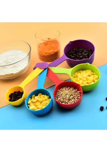Black-S 5 Adet/set Plastik Mutfak Ölçü Kaşıkları Bardaklar Renkli Kahve Şeker Çikolata Un Kepçesi Çay Kaşığı Kek Pişirme Aksesuarları (Yurt Dışından) modelleri