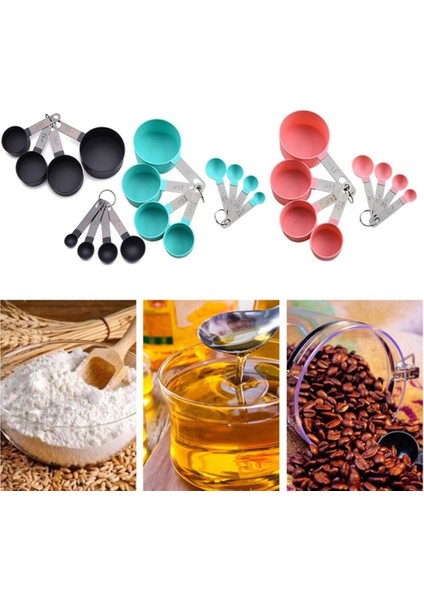 Siyah 8 Parça Siyah Plastik Ölçü Kapları Ölçü Kaşığı Pişirme Aletleri Mini Teraziler Pişirme Kaşıkları Kahve Çay Mutfak Aletleri (Yurt Dışından) fiyatları