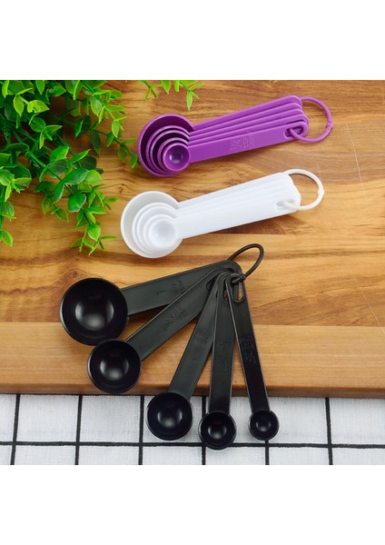 5 Adet-Set Siyah Yeni 5 Adet/takım 3 Renk Mutfak Ölçme Kaşığı Kahve Çay Kaşığı Şeker Kepçe Pişirme Pişirme Mutfak Ölçme Bardak Ölçeği Araçları (Yurt Dışından) fırsatları