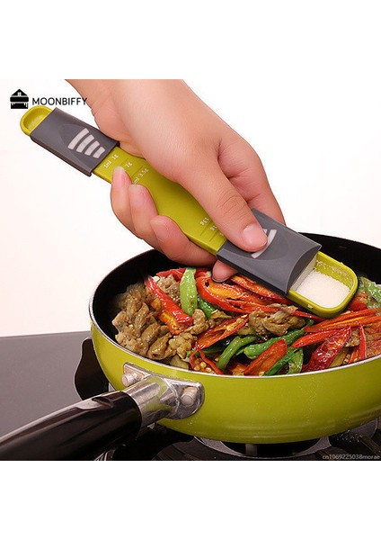 Sekiz Tezgah Ölçüm Kaşığı Ölçü Kabı Çift Ayarlanabilir Mutfak Terazisi Tuz Çorba Kahve Çay Tozu Mutfak Aletleri Için (Yurt Dışından)