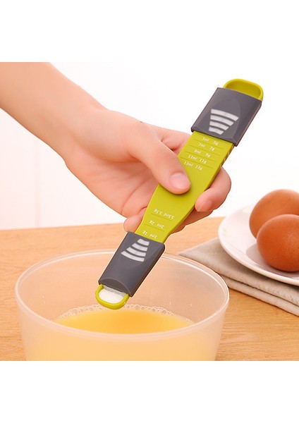 Sekiz Tezgah Ölçüm Kaşığı Ölçü Kabı Çift Ayarlanabilir Mutfak Terazisi Tuz Çorba Kahve Çay Tozu Mutfak Aletleri Için (Yurt Dışından) modelleri