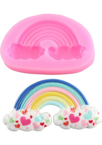 Gökkuşağı Ünikorn Boynuzları Kulak Gökkuşağı Gül Çiçek Reçine Silikon Kalıp Cupcake Fondan Kek Dekorasyon Araçları Şeker Çikolata Gumpaste Kalıpları (Yurt Dışından)