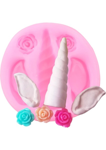 Gökkuşağı Ünikorn Boynuzları Kulak Gökkuşağı Gül Çiçek Reçine Silikon Kalıp Cupcake Fondan Kek Dekorasyon Araçları Şeker Çikolata Gumpaste Kalıpları (Yurt Dışından) indirimleri