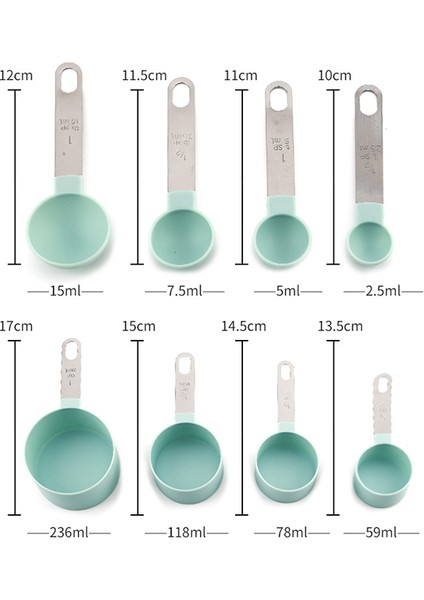 Gy Ölçüm Kaşığı Pişirme Ölçüm Kapları ve Kaşıkları 8 Parça Setleri Çift Ölçekli Ölçüm Kapları Pişirme Aracı Baharat Kaşığı Süt Tozu Kahve Kaşığı (Yurt Dışından) modelleri