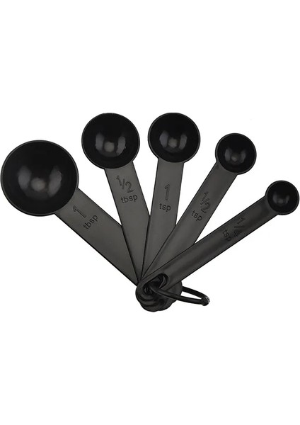 5 Adet Kaşık Siyah 2024 Çok Amaçlı Ölçüm Kabı Ölçüm Kaşığı Ölçer Aracı Plastik Saplı Kaşık Düz Dipli Kaşık Mutfak Pişirme Gadget'ı (Yurt Dışından)