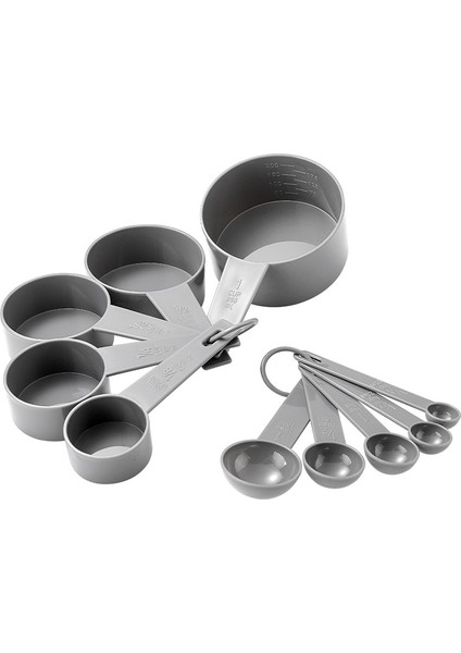Gri 10 Adet 1-10 Adet Ölçüm Bardakları Ölçüm Kaşığı Kepçe Plastik Saplı Mutfak Ölçme Aracı Çay Kaşığı Kahve Şeker Kepçe Kek Kapları Araçları (Yurt Dışından)