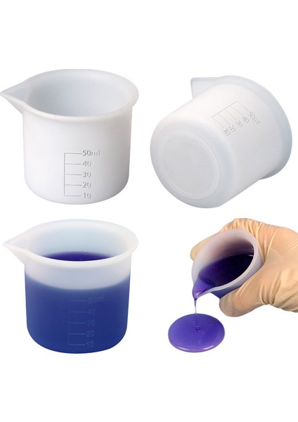 3 Adet 3 Adet Epoksi Bölünmüş Bardak 50ML Ölçüm Kabı Ölçekli Silikon Ölçüm Kabı Silikon Karıştırma Araçları Döküm Için Reçine Kalıp Sanat Seti (Yurt Dışından)