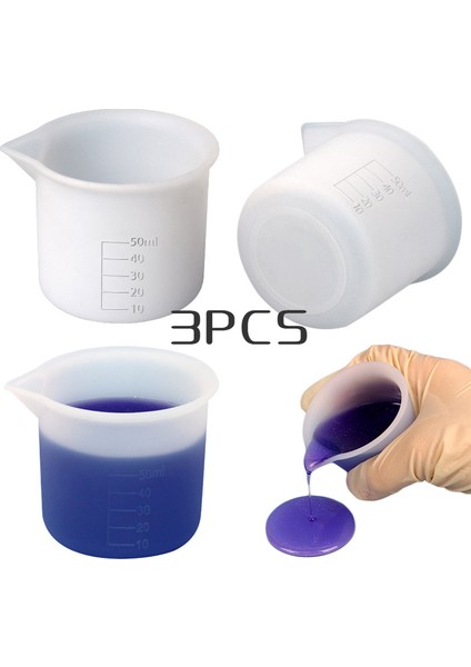 3 Adet 3 Adet Epoksi Bölünmüş Bardak 50ML Ölçüm Kabı Ölçekli Silikon Ölçüm Kabı Silikon Karıştırma Araçları Döküm Için Reçine Kalıp Sanat Seti (Yurt Dışından) fiyatları