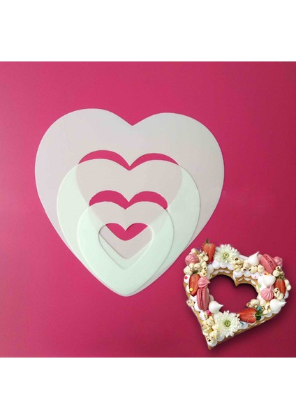 L 6 Inç Kalp Şekli Kek Kalıbı Pet Plastik Kek Dekorasyon Araçları Confeitaria Maker Faydalı Pişirme Aksesuarları 6/8/10/12/14 Inç (Yurt Dışından) indirimleri