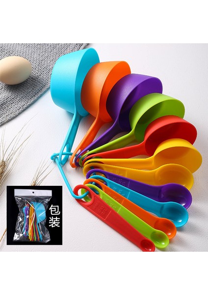 12 Adet 12 Parçalı Ölçekli Set Renkli Plastik Ölçümkaşıklar Un Ölçüm Kabı Baharat Kaşığı Mutfak Pişirme Aletleri Aksesuarları (Yurt Dışından)