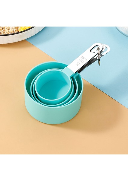 4 Adet Mavi Fincan Paslanmaz Çelik Ölçme Bardak Seti 8 Kepçe Çay Kahve Mutfak Gadget Setleri Pişirme Aksesuarları Ölçme Kek Araçları Terazi Seti (Yurt Dışından)