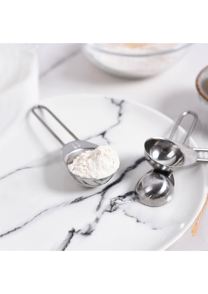 Gümüş 5 Adet Paslanmaz Çelik Ölçüm Kabı Mutfak Terazisi Ölçüm Kaşıkları Kepçe Pişirme Pişirme Çay Kaşığı Şeker Kahve Alet Takımı (Yurt Dışından) fiyatları