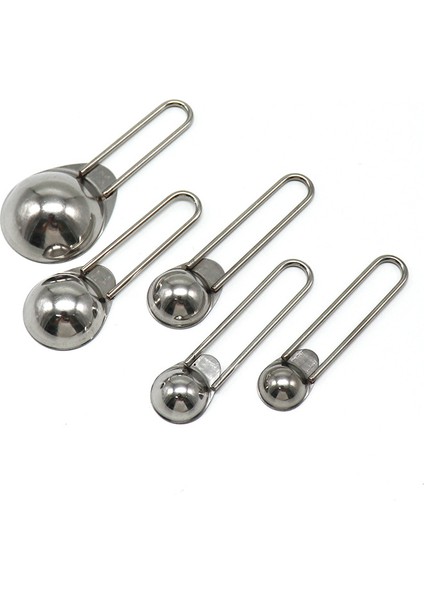 Gümüş 5 Adet Paslanmaz Çelik Ölçüm Kabı Mutfak Terazisi Ölçüm Kaşıkları Kepçe Pişirme Pişirme Çay Kaşığı Şeker Kahve Alet Takımı (Yurt Dışından) indirimleri