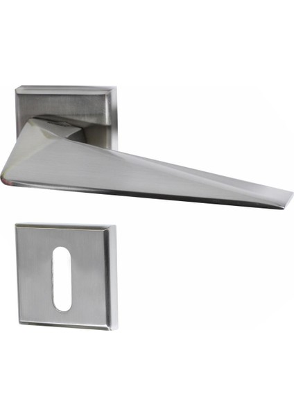 Kare Rozetli Inox Oda Kapı Kolu Sağa ve Sola Uygun 1 Takım modelleri