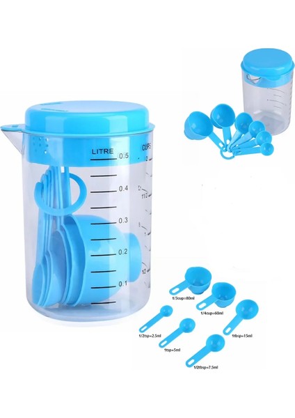 Mavi 7 Adet/takım Ölçüm Kaşık Seti Çay Kaşığı Kahve Şeker Kepçe Kek Pişirme Ölçüm Bardak Mutfak Pişirme Pişirme Araçları Mutfak Gereçleri (Yurt Dışından) fiyatları