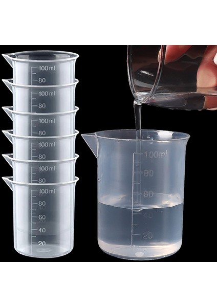 100ML 3 Adet 1/3 Adet Plastik Ölçüm Kabı Şeffaf Ölçekli Beher Laboratuvarı Kimyasal Ölçüm Bardak Pişirme Kabı Sıvı Ölçü Sürahileri Mutfak Konteyner (Yurt Dışından) fiyatları
