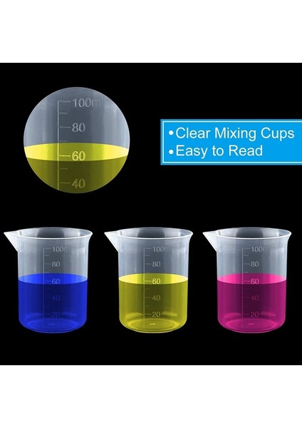 100ML 3 Adet 1/3 Adet Plastik Ölçüm Kabı Şeffaf Ölçekli Beher Laboratuvarı Kimyasal Ölçüm Bardak Pişirme Kabı Sıvı Ölçü Sürahileri Mutfak Konteyner (Yurt Dışından) modelleri