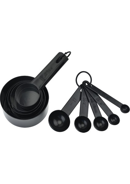 10 Adet Kaşık Bardak Siyah 5/10 Adet Ölçekli Ölçü Kaşığı Çay Kaşığı Çok Amaçlı Kaşık Kek Pişirme Unu Gıda Ölçü Kabı Ev Mutfak Pişirme Aletleri (Yurt Dışından)