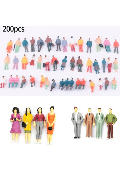 200 Adet Model Trenler Ho Ölçek 1:87 Ayakta Duran Insan Figürü Farklı Pozlar Plastik Boyalı Figürler Masa Dekorasyonu Çocuklara Hediye (Yurt Dışından) modelleri