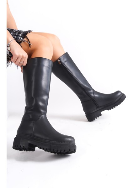 Mıra Bağcıksız Fermuarlı Ortopedik Taban Kadın Çizme Cst - Siyah fiyatları