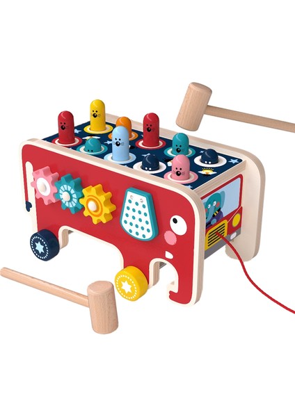 Ahşap Karikatür Fil Whack-A-Köstebek Bebek ve Yürümeye Başlayan Çocuk Erken Eğitim Vurma Kazık (Yurt Dışından)