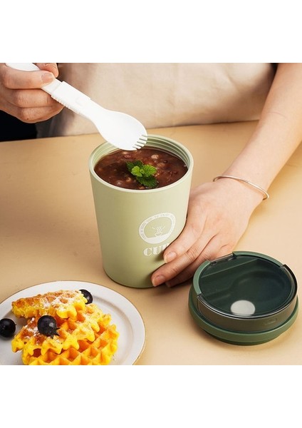 Taşınabilir Kaşık Çorba Bardağı Mühürlü Kahvaltı Fincan Ofis Kahve Fincanı Öğrenci Çorba Fincanı (Yurt Dışından)
