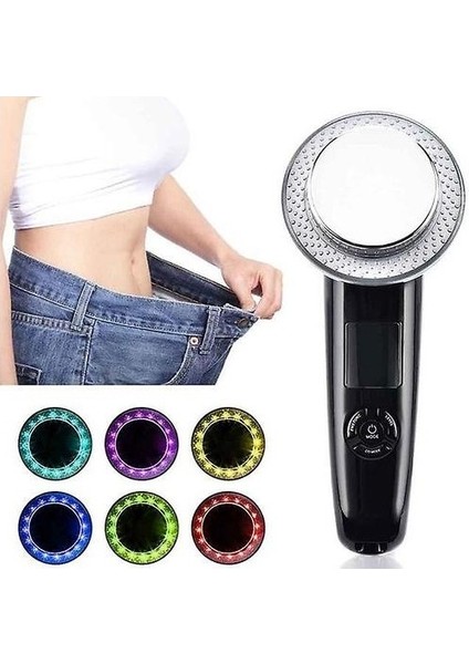 6 In 1 Yağ Sökücü Rf Ems Taşınabilir Ev Ultrasonik Kavitasyon Vücut Masajı Negatif Iyonlar Ayarlanabilir Yüz Cildi Sıkın (Siyah Ab) (Yurt Dışından)