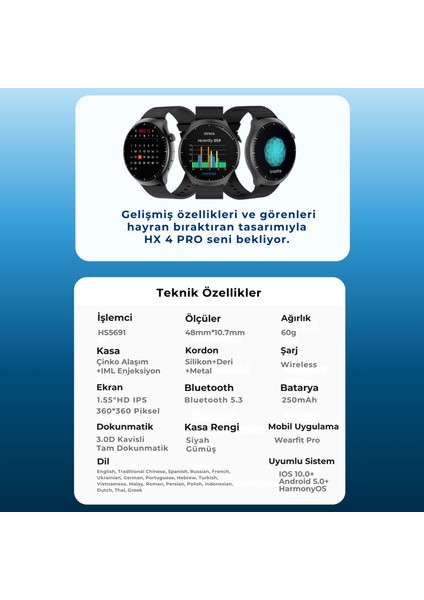 Watch Hx-4 Pro Akıllı Saat Apple iPhone ve Android Tüm Telefonlara Uyumlu indirimleri