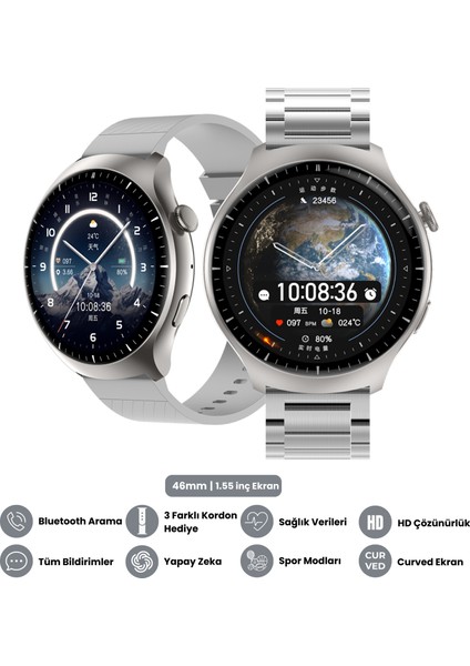 Watch Hx-4 Pro Akıllı Saat Apple iPhone ve Android Tüm Telefonlara Uyumlu