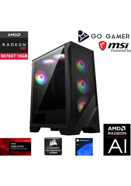 S887 Intel Core I7 13700KF / 32GB 5600MHZ Ddr5 / 2tb Nvme SSD 6000-5000MB-SN Gen4 / Rx 9070 Xt 16GB / 240MM Sıvı Soğutma / Windows 11 Pro Masaüstü Bilgisayar