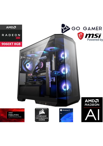 S974P Intel Core I7 14700KF / 64GB 6000MHZ Ddr5 / 1tb Nvme SSD 6000-4000MB-SN Gen4 / Rx 9060 Xt 8gb / 240MM Sıvı Soğutma / Windows 11 Pro Masaüstü Bilgisayar