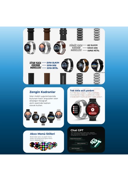 Watch Hx-4 Pro Akıllı Saat Apple iPhone ve Android Tüm Telefonlara Uyumlu fırsatları