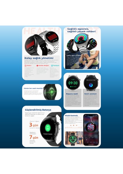 Watch Hx-4 Pro Akıllı Saat Apple iPhone ve Android Tüm Telefonlara Uyumlu modelleri