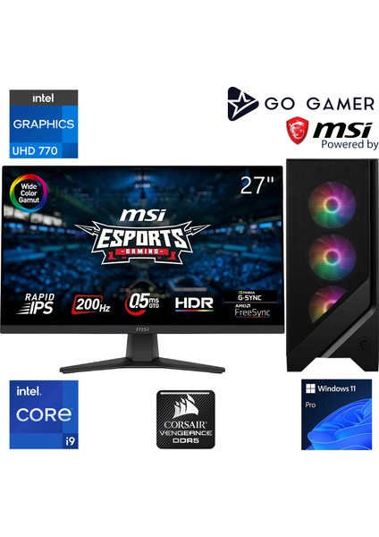 S1020D Intel Core I9 14900K / 64GB 5200MHZ Ddr5 Ram / 1tb Nvme SSD 5000-3600MB-SN Gen4 / 240MM Sıvı Soğutma / Windows 11 Pro Masaüstü Iş Bilgisayarı