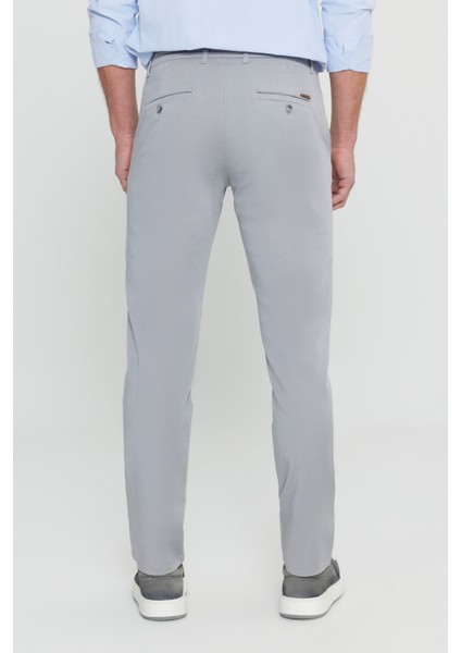 Erkek Gri Slim Fit Dar Kesim Yan Cep Pamuklu Esnek Chino Pantolon indirimleri