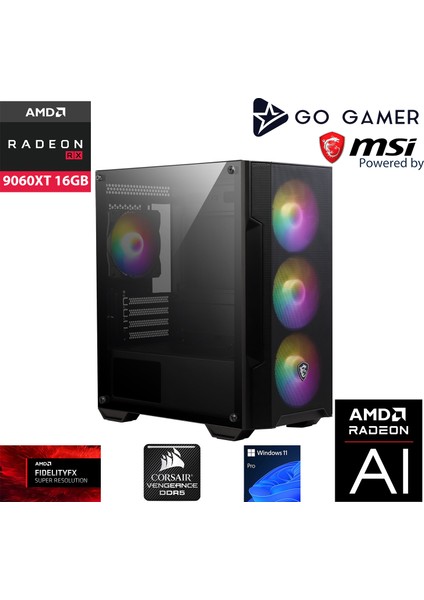 S483D Intel Core I5 14400F / 16GB Ddr5 5200MHZ / 1tb Nvme SSD 5000-3600MB-SN Gen4 / RX9060 Xt 16GB / Msı 27" 200Hz. / Windows 11 Pro Masaüstü Bilgisayar fiyatları