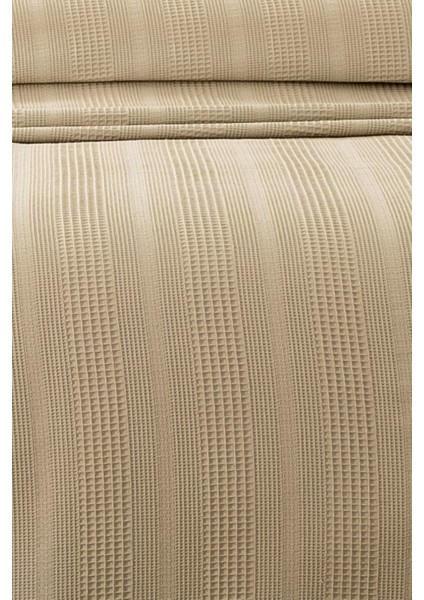 Kopanaki Dantelli Çift Kişilik Petek PIKE-210X230 Cm-Bej Renk Waffle Pike modelleri